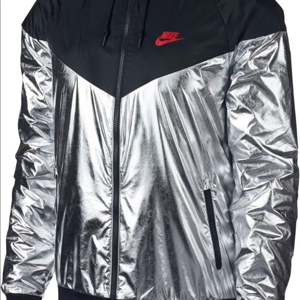 Brand new nike wind breaker reflective silver